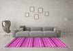 Machine Washable Abstract Pink Modern Rug in a Living Room, wshabs5172pnk