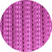 Round Machine Washable Abstract Pink Modern Rug, wshabs5172pnk