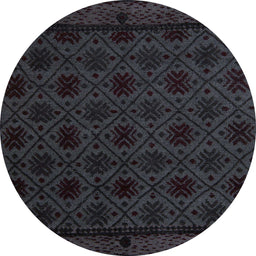 Round Machine Washable Abstract Light Black Rug, wshabs5173
