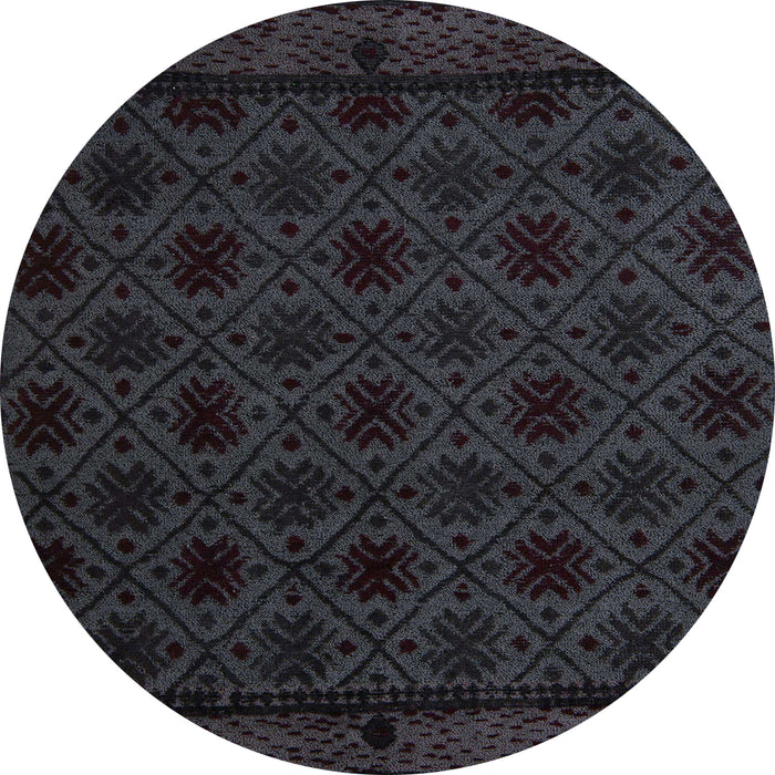 Round Machine Washable Abstract Light Black Rug, wshabs5173