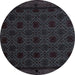 Round Machine Washable Abstract Light Black Rug, wshabs5173