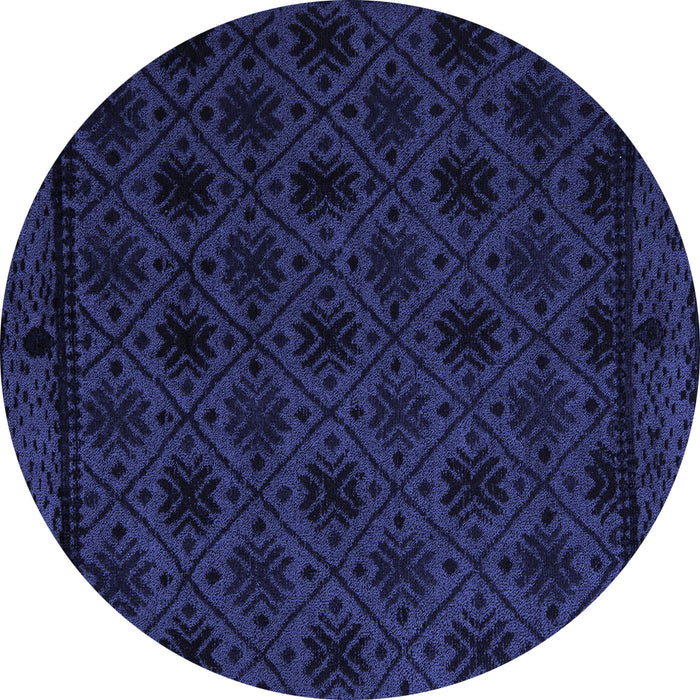 Round Machine Washable Abstract Blue Modern Rug, wshabs5173blu