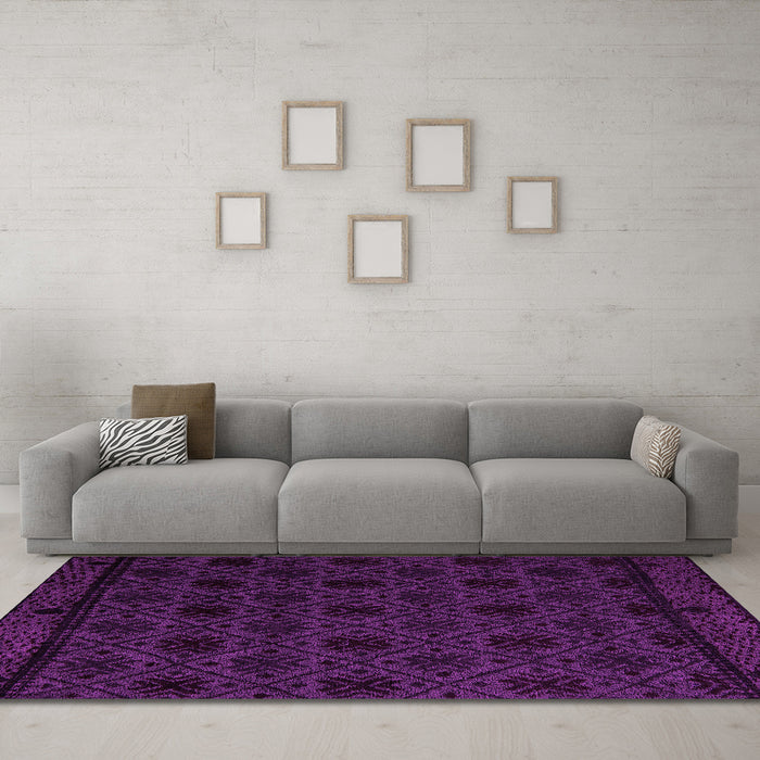 Machine Washable Abstract Pink Modern Rug in a Living Room, wshabs5173pnk