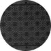 Round Abstract Gray Modern Rug, abs5173gry