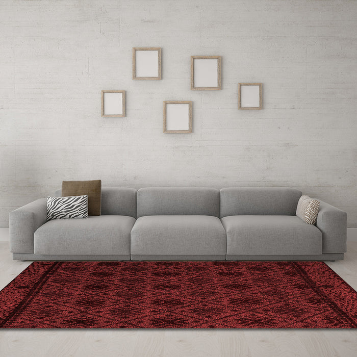 Modern Red Washable Rugs