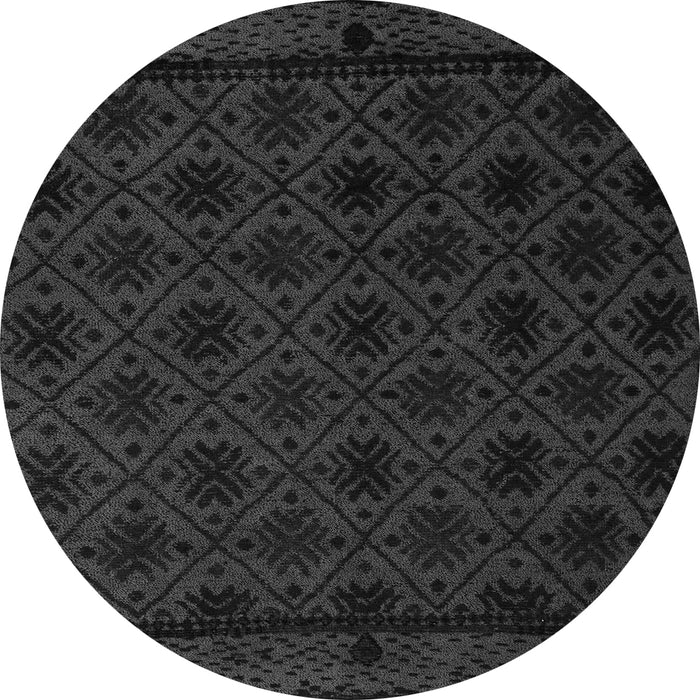 Round Machine Washable Abstract Gray Modern Rug, wshabs5173gry