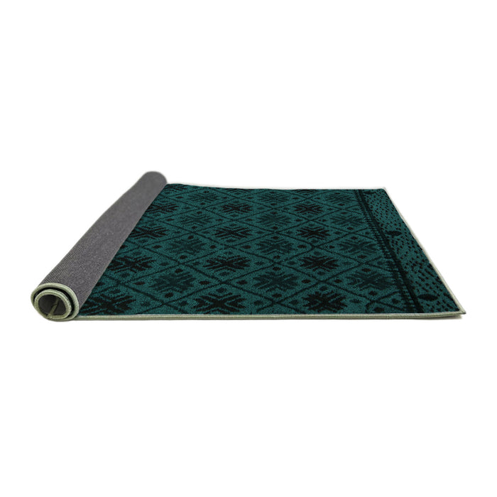 Sideview of Abstract Turquoise Modern Rug, abs5173turq