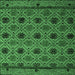 Square Machine Washable Abstract Emerald Green Modern Area Rugs, wshabs5174emgrn