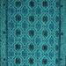 Square Machine Washable Abstract Turquoise Modern Area Rugs, wshabs5174turq