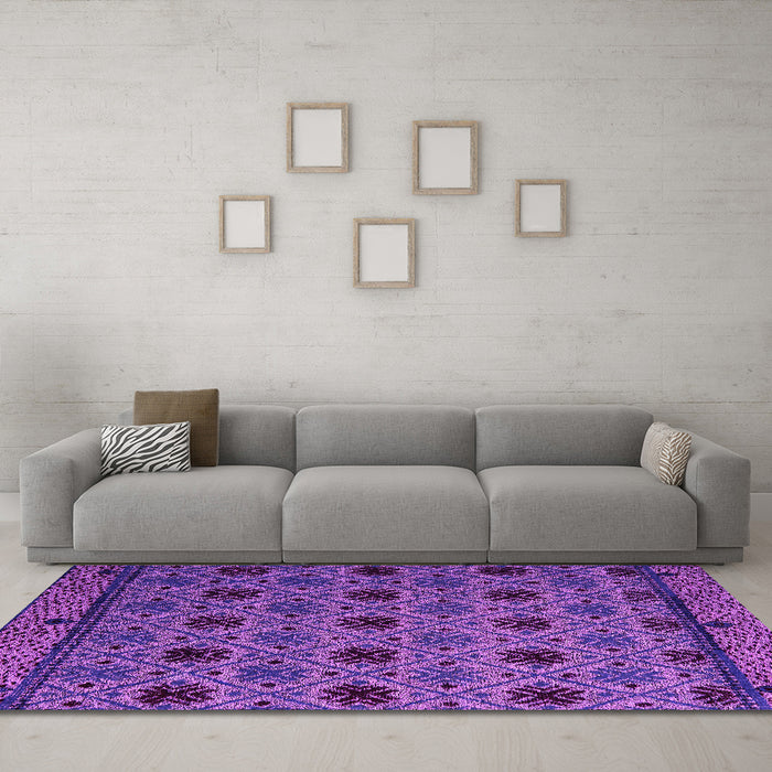 Machine Washable Abstract Pink Modern Rug in a Living Room, wshabs5174pnk