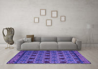 Machine Washable Abstract Purple Modern Rug, wshabs5174pur