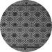 Round Abstract Gray Modern Rug, abs5174gry