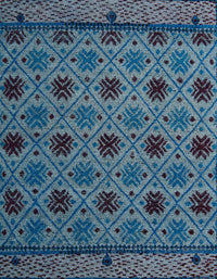 Machine Washable Abstract Koi Blue Rug, wshabs5174