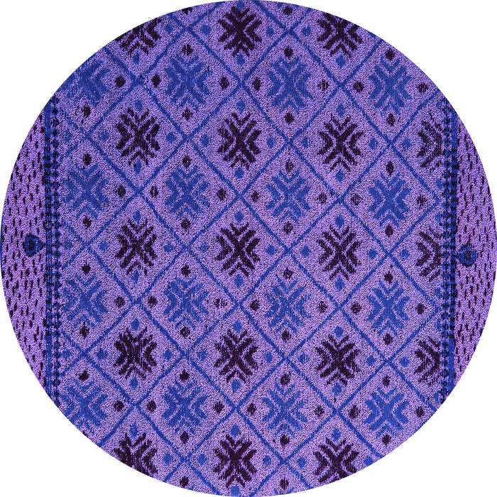 Round Abstract Purple Modern Rug, abs5174pur