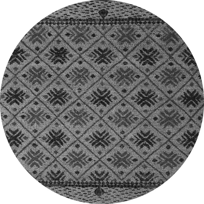 Round Machine Washable Abstract Gray Modern Rug, wshabs5174gry