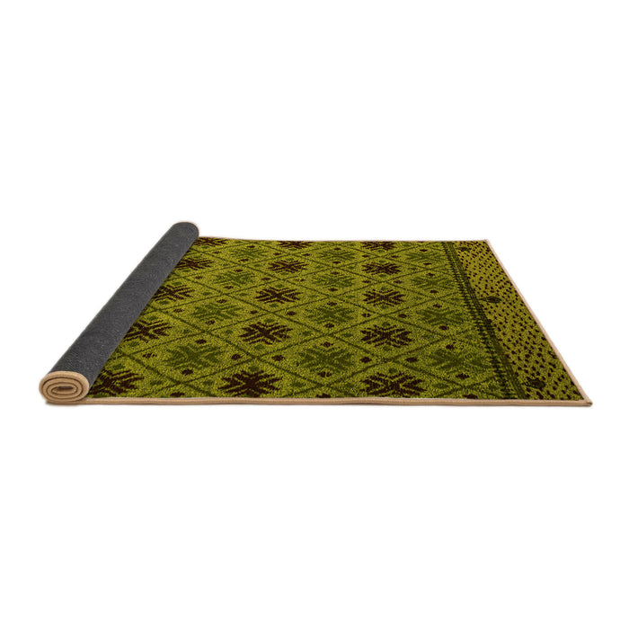 Sideview of Abstract Yellow Modern Rug, abs5174yw