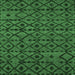 Square Machine Washable Abstract Emerald Green Modern Area Rugs, wshabs5175emgrn