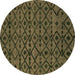 Round Abstract Brown Modern Rug, abs5175brn