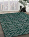 Machine Washable Abstract -Sea Green Rug in a Family Room, wshabs5175