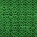 Square Machine Washable Abstract Green Modern Area Rugs, wshabs5175grn