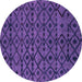 Round Abstract Purple Modern Rug, abs5175pur