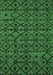 Machine Washable Abstract Emerald Green Modern Area Rugs, wshabs5175emgrn