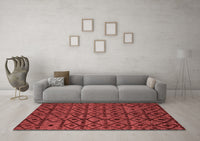 Machine Washable Abstract Red Modern Rug, wshabs5175red