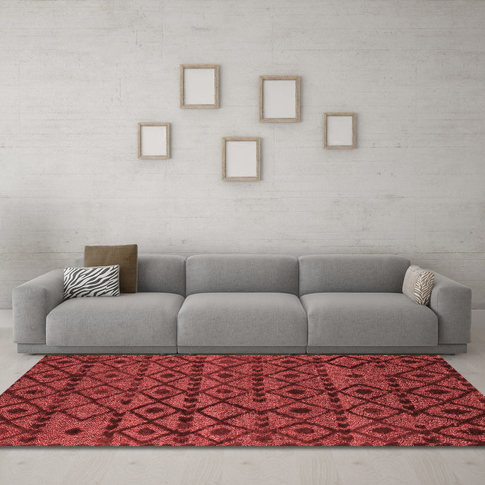 Modern Red Washable Rugs