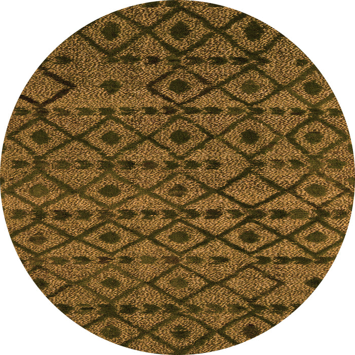 Round Abstract Orange Modern Rug, abs5175org