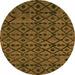 Round Abstract Orange Modern Rug, abs5175org