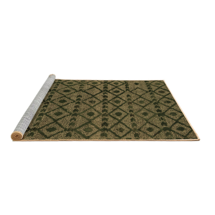 Sideview of Machine Washable Abstract Brown Modern Rug, wshabs5175brn
