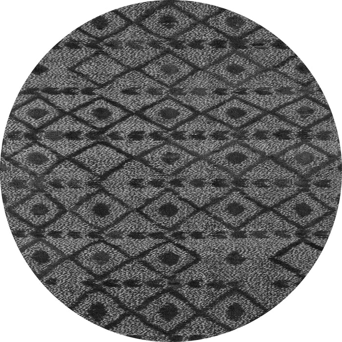 Round Machine Washable Abstract Gray Modern Rug, wshabs5175gry