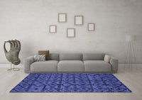 Machine Washable Abstract Blue Modern Rug, wshabs5175blu