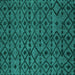 Square Machine Washable Abstract Turquoise Modern Area Rugs, wshabs5175turq