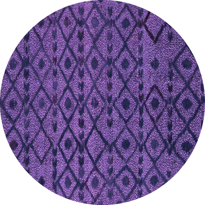 Round Machine Washable Abstract Purple Modern Area Rugs, wshabs5175pur