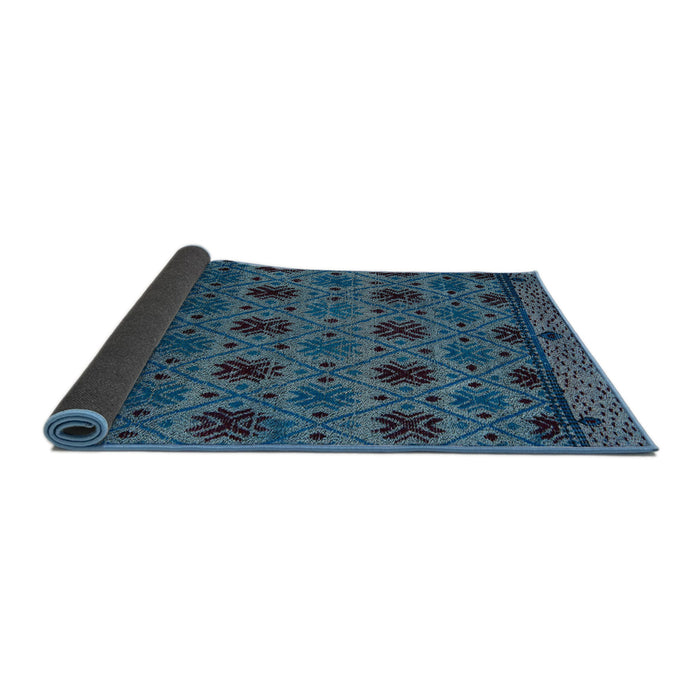 Sideview of Abstract Blue Modern Rug, abs5176