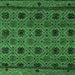 Square Machine Washable Abstract Emerald Green Modern Area Rugs, wshabs5176emgrn