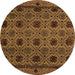 Round Abstract Orange Modern Rug, abs5176org