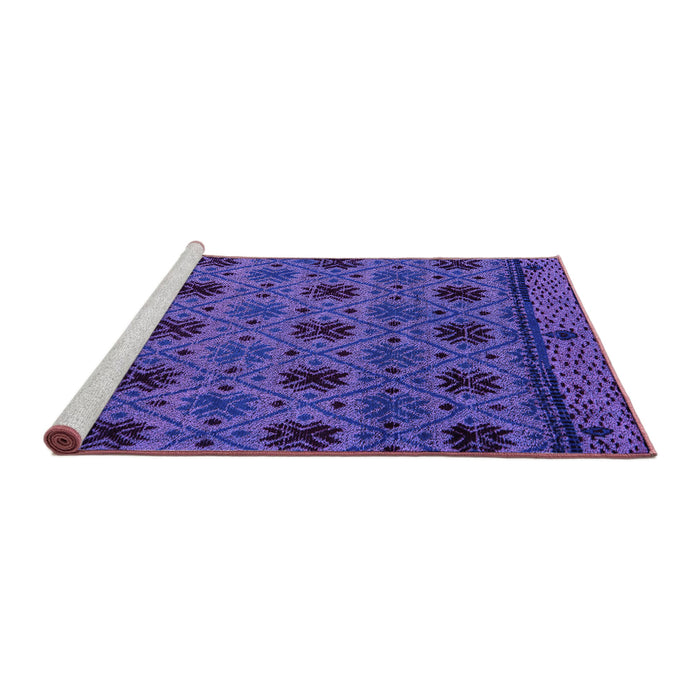 Sideview of Machine Washable Abstract Purple Modern Area Rugs, wshabs5176pur