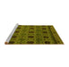 Sideview of Machine Washable Abstract Yellow Modern Rug, wshabs5176yw