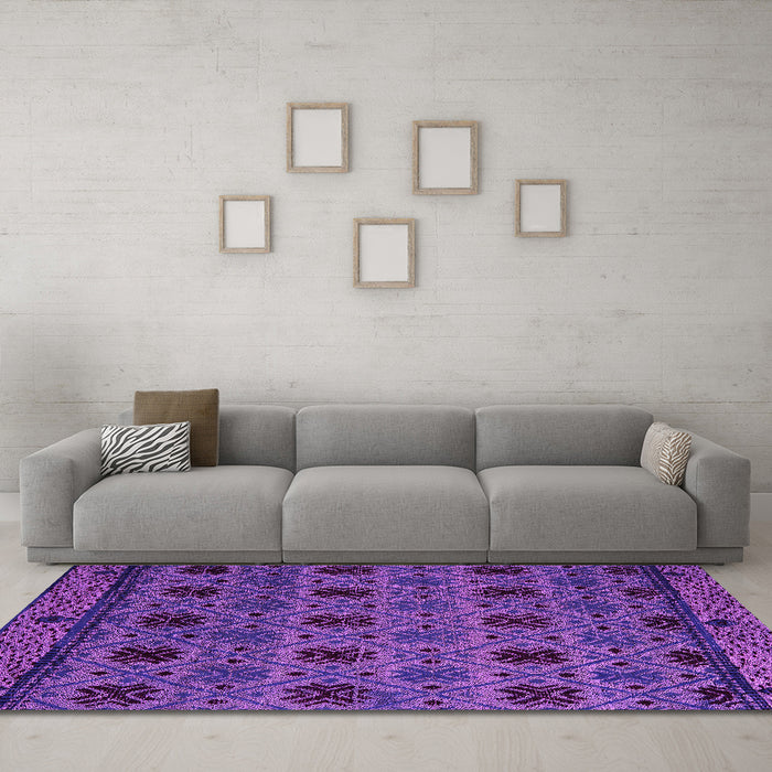 Machine Washable Abstract Pink Modern Rug in a Living Room, wshabs5176pnk