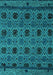 Machine Washable Abstract Turquoise Modern Area Rugs, wshabs5176turq