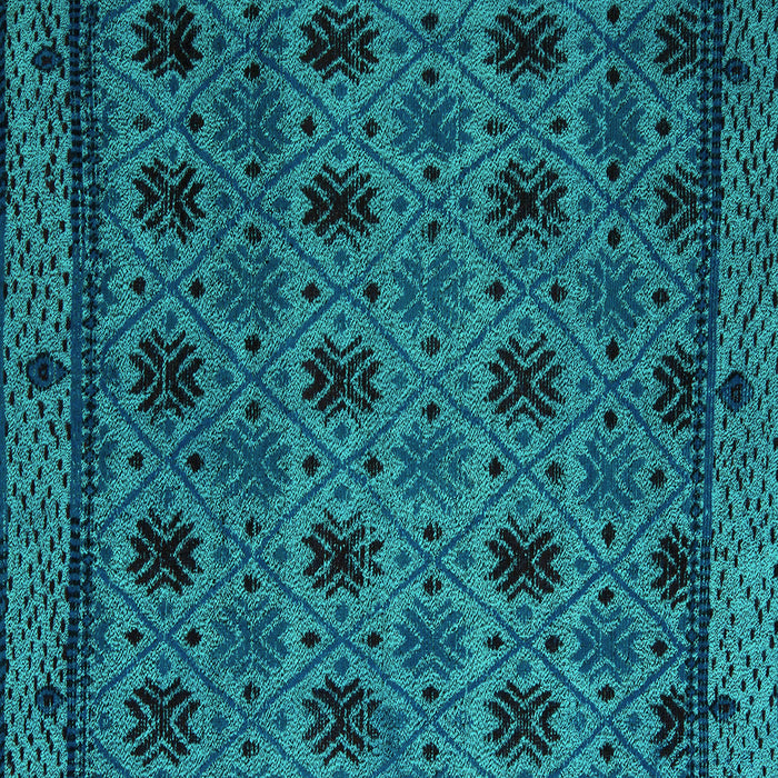 Square Machine Washable Abstract Turquoise Modern Area Rugs, wshabs5176turq