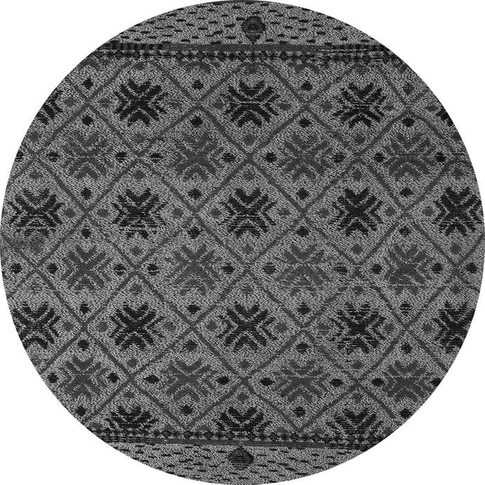 Round Abstract Gray Modern Rug, abs5176gry