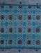 Machine Washable Abstract Silk Blue Rug, wshabs5176