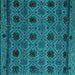 Square Abstract Turquoise Modern Rug, abs5176turq