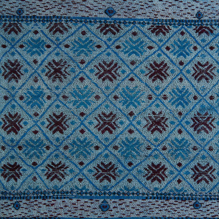 Square Machine Washable Abstract Silk Blue Rug, wshabs5176