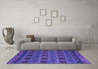 Machine Washable Abstract Purple Modern Rug, wshabs5176pur