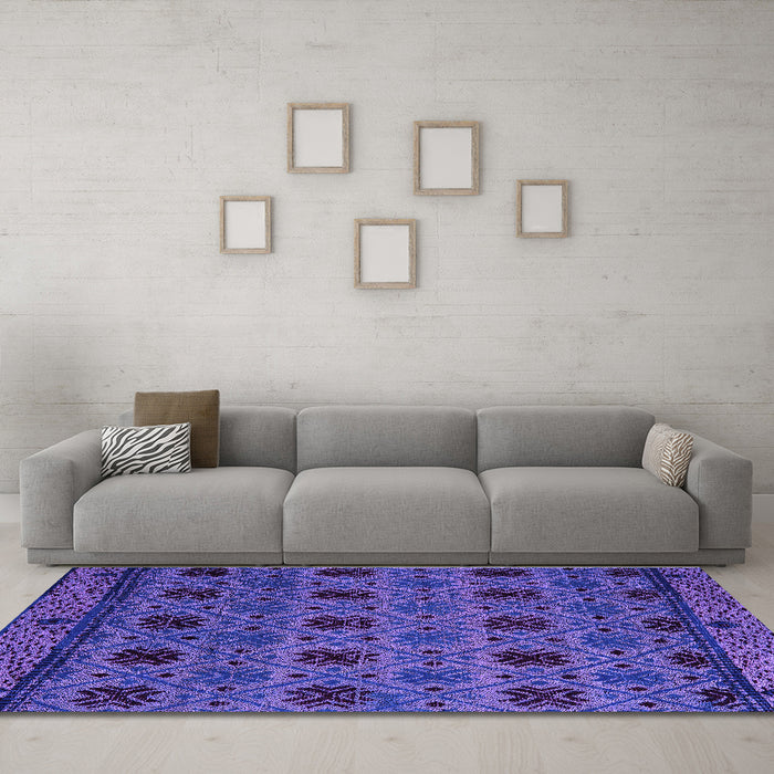 Machine Washable Abstract Purple Modern Area Rugs in a Living Room, wshabs5176pur