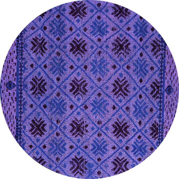 Round Machine Washable Abstract Purple Modern Area Rugs, wshabs5176pur